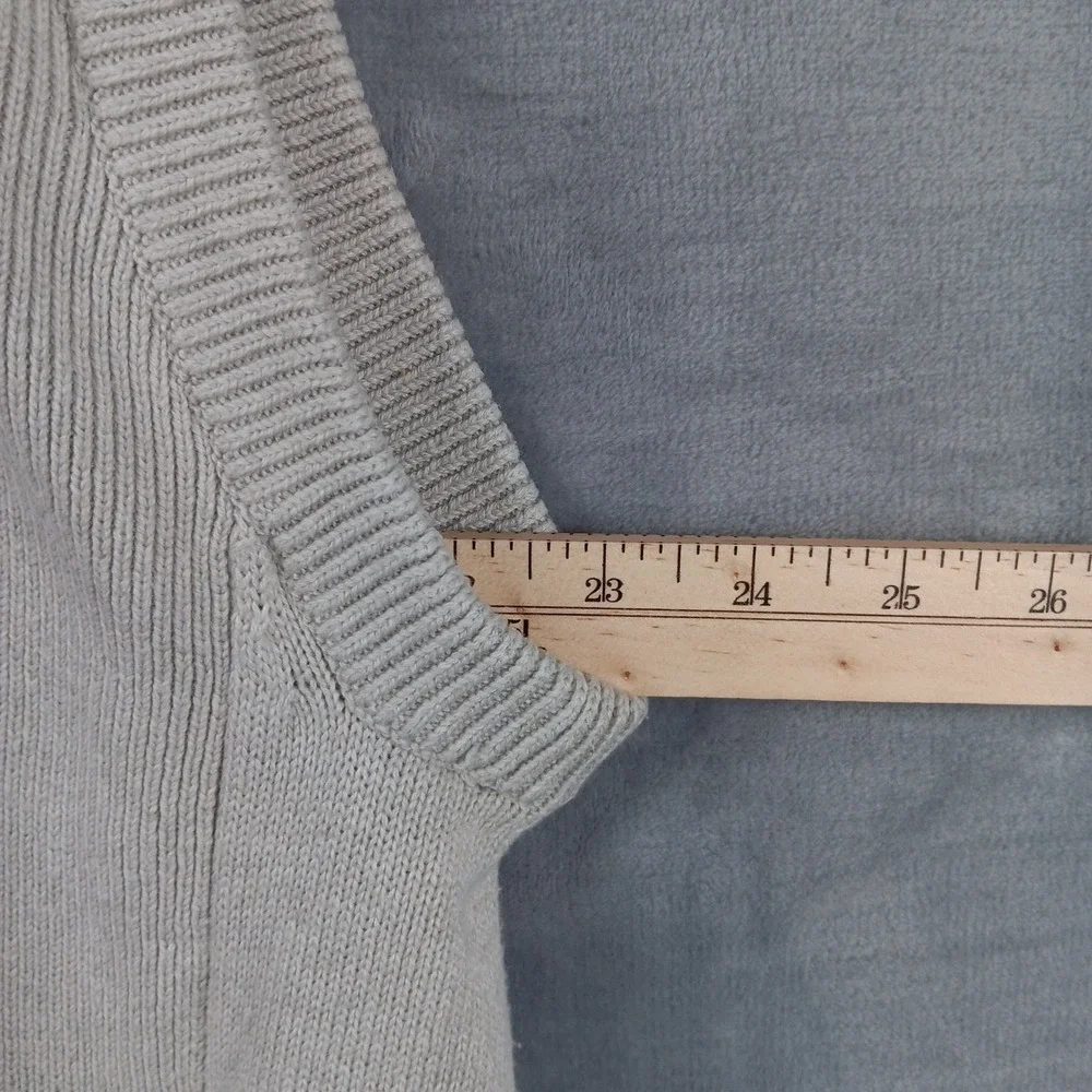 Chaps Mens Zip Neck Sweater Vest Beige Ribbed Knit Cotton‎ Size XL TG EG